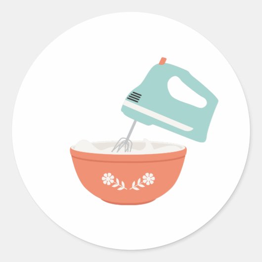 Mixer en Bowl Ronde Sticker (Voorkant)