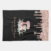 Mixer Flowers Roos Gold Drivers Bakery Black Theedoek (Horizontaal)