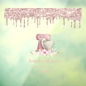 Mixer Flowers Roos Gold Drivers Bakery Raamsticker (Vel 3)