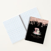 Mixer Flowers Rose Gold Drips Bakery Black  Notitieboek (Binnen)