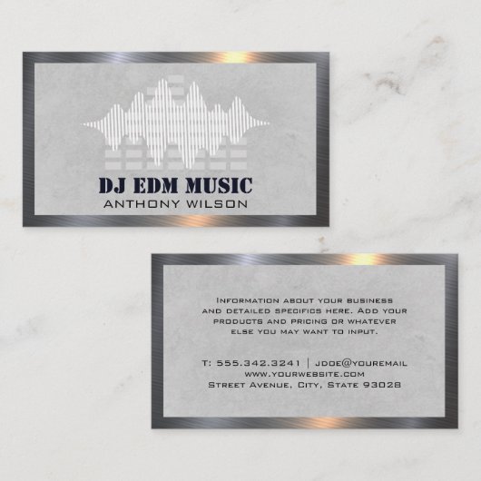 Mixer | Geluidstechnicus Producent | Equalizers Visitekaartje (Voorkant / Achterkant)