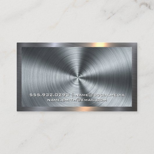 Mixer | Sound Engineer | Metaal Visitekaartje (Achterkant)