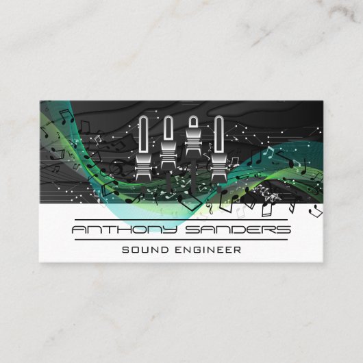 Mixer | Tech Achtergrond | Muzieknotities Visitekaartje (Voorkant)