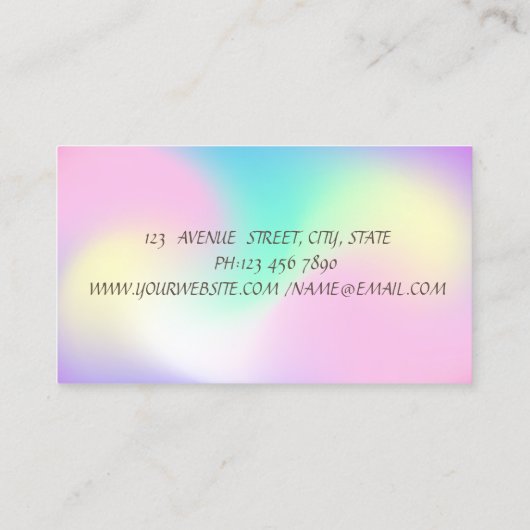 Mixerbloemen Sweets Bakery Holographic Visitekaartje (Achterkant)