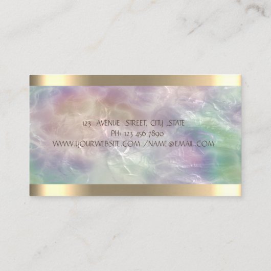 Mixerfler Gold Stripe holografische Parelbakkerij Visitekaartje (Achterkant)