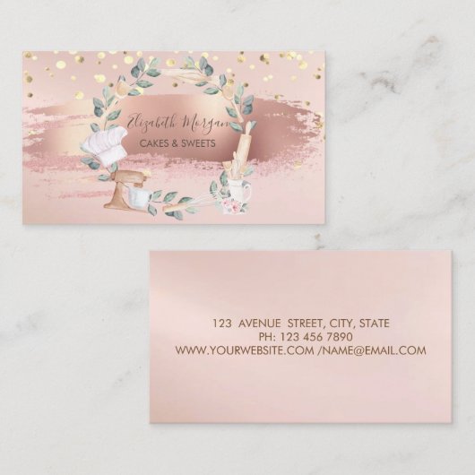 Mixerventilator, Confetti, bladeren, penseelstreek Visitekaartje (Voorkant / Achterkant)