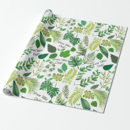 MixGreen Leaf Patterned Cadeaupapier