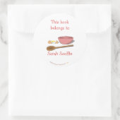 Mixing Bowl Aangepaste kookboek Bookplate Sjabloon Ronde Sticker (Tas)