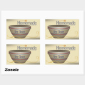 Mixing Bowl "Zelfgemaakt met liefde" Aangepaste St Rechthoekige Sticker (Vel)