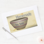 Mixing Bowl "Zelfgemaakt met liefde" Aangepaste St Rechthoekige Sticker (Envelop)