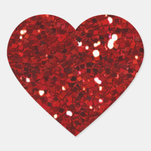 MIXMATCH CANDYAPPLE RED WHITE GLITTER ACHTERGROND HART STICKER