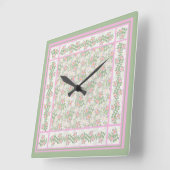 Mix'n Match Roze Dogrose Patronen Wandklok (Hoek)