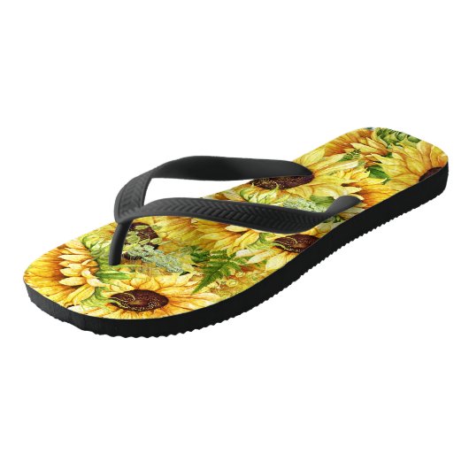 MixNMatch Bloeiende Mooie Zonnebloemen Teenslipper Teenslippers (Schuin)