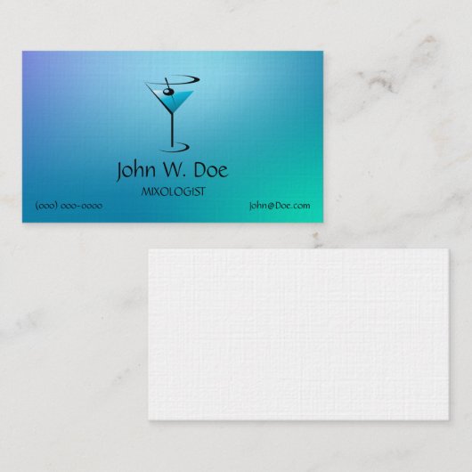 Mixologie Bartender Sjabloon Visitekaartje (Voorkant / Achterkant)