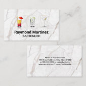 Mixologie | Cocktaildranken | Marmer Visitekaartje (Voorkant / Achterkant)