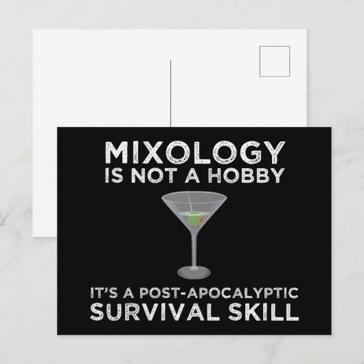 Mixologie is een overlevingsvermogen na apocalypti briefkaart (Voorkant / Achterkant)