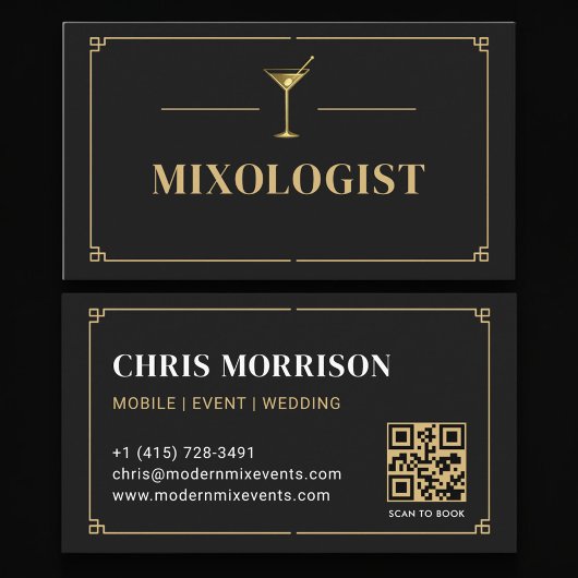 Mixologist QR-code Professioneel Visitekaartje