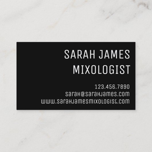 Mixoloog Bartender Cocktail Cosmo Martini Drink Visitekaartje (Achterkant)