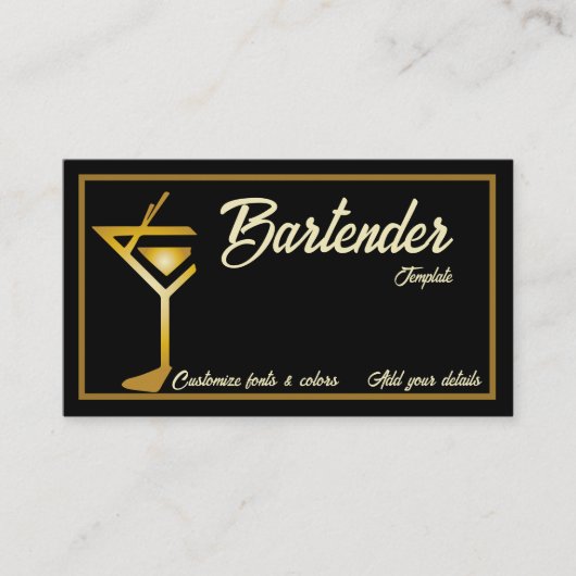 Mixoloog bartender cocktail visitekaartjes (Voorkant)