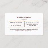 Mixoloog Bartender Evenementen Cocktails Visitekaartje (Achterkant)