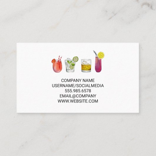 Mixoloog | Bartender Maakt een Drankje Visitekaartje (Achterkant)