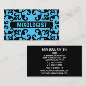Mixoloog Blue Damask-Visitekaartje Visitekaartje (Voorkant / Achterkant)