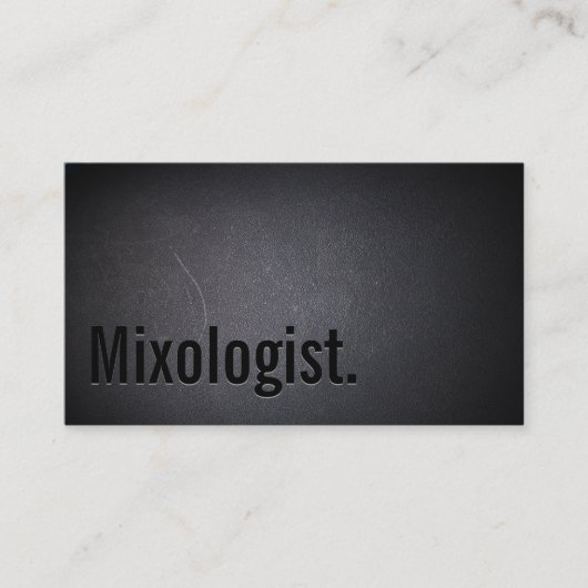 Mixoloog Elegant Black Minimalist Typografie Visitekaartje (Voorkant)