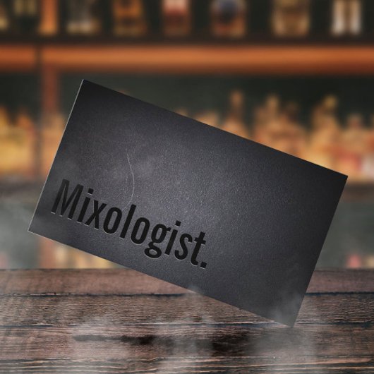 Mixoloog Elegant Black Minimalist Typografie Visitekaartje