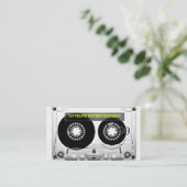 Mixtape 80s Retro Clear Cassette Visitekaartjes (Staand voorkant)