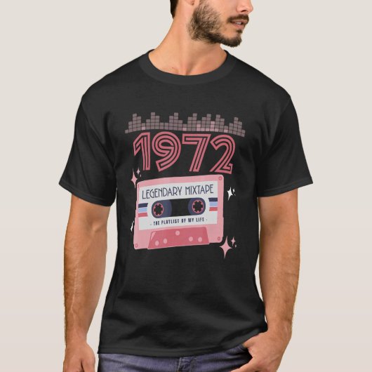 Mixtape  Birthday 1972 Cassettebandje Retro T-shirt (Voorkant)
