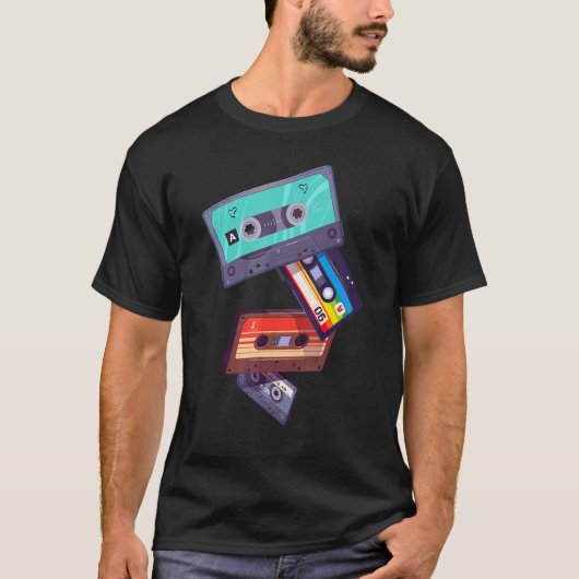 Mixtape Cassette 80s 90s Style Retro Vibes T-shirt (Voorkant)