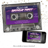 Mixtape Cassette Retro 80s Neon Paarse Party Kaart