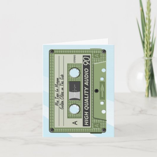 Mixtape Cassette Verjaardag Kaart (Voorkant)
