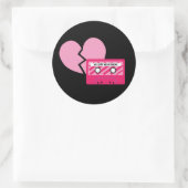 MixTape Heartbreak Ronde Sticker (Tas)