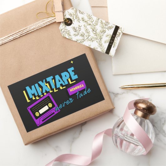 Mixtape-herinneringen Retro-cassette nostalgie Rechthoekige Sticker (Geschenken)