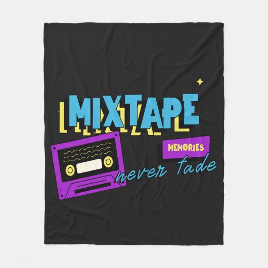 Mixtape-herinneringen Retro-cassettenostalgie Fleece Deken (Voorkant)