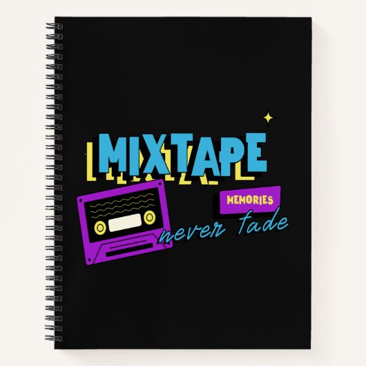 Mixtape Memories Retro Cassette Nostalgia Notitieboek (Voorkant)