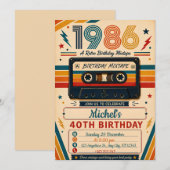 Mixtape Retro 40e Verjaardag Kaart (Voorkant / Achterkant)