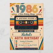 Mixtape Retro 40e Verjaardag Kaart (Voorkant)