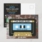 Mixtape van de retro 90| Hip Hop Boy Douche Uitnod Briefkaart (Voorkant / Achterkant)