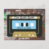 Mixtape van de retro 90| Hip Hop Boy Douche Uitnod Briefkaart (Voorkant)