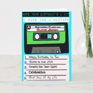 Mixtape-verjaardagskaart - aanpasbaar met eigen nu kaart