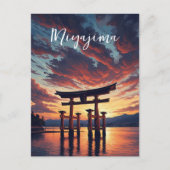 Miyajima Floating Torii Itsukushima Shrine Sunset Briefkaart (Voorkant)
