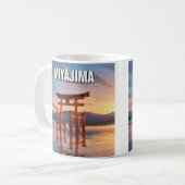 Miyajima Floating Torii Itsukushima Shrine Travel Koffiemok (Voorkant links)