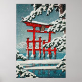 Miyajima in Snow Hasui Kawase Poster Print (Voorkant)