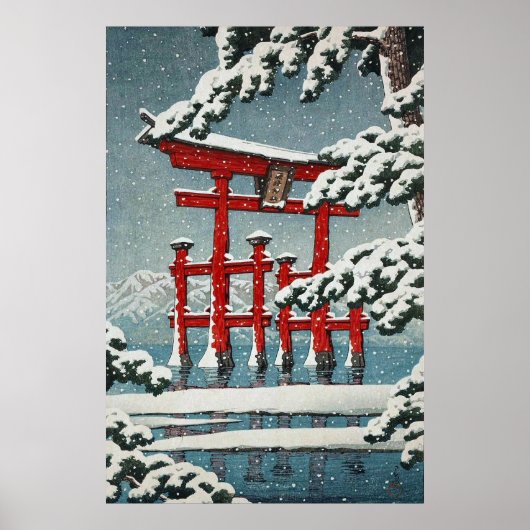 Miyajima in Snow Hasui Kawase Poster Print (Voorkant)