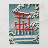 Miyajima in Snow Hasui Kawase shin hanga art Briefkaart (Voorkant)