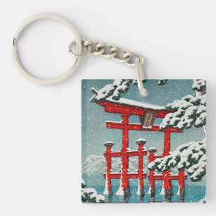 Miyajima in Snow Hasui Kawase Torii Gate Art Sleutelhanger