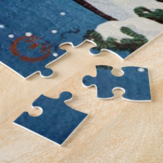 Miyajima Shrine in Snow, Hasui Kawase Legpuzzel (Zijkant)