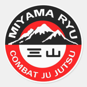 Miyama Ryu Logo Zwart & Rood Ronde Sticker